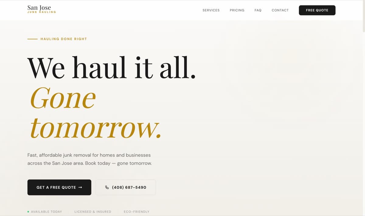 San Jose Junk Hauling — built on Next.js by JC Media.