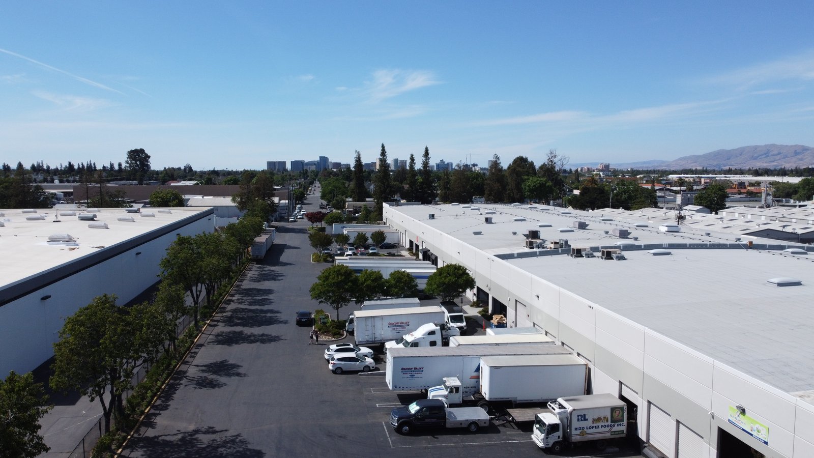 A Bay Area business park photographed from above