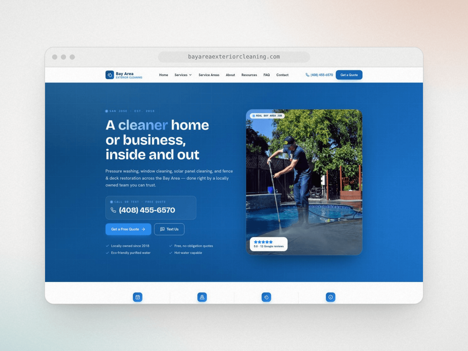 Bay Area Exterior Cleaning — A lead-generation site for a San Jose exterior-cleaning company.